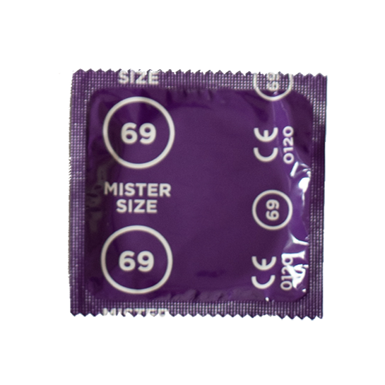 Siegelfolie Mister Size 69 XXXL — klassisches Design, dunkelviolett